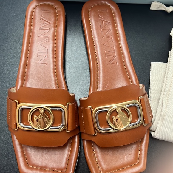 LANVIN LEATHER BROWN MULE 38eu BRAND NEW - Picture 4 of 4